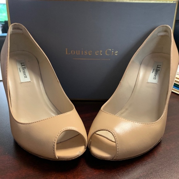 L.K Bennett London Peep Toe Espadrille Wedges - Picture 2 of 6